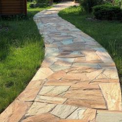 Фотогалерея: Плитняк "Золото инков" мощение дорожки